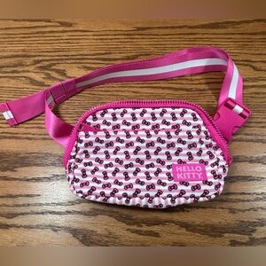 HELLO KITTY Pink Bow Pattern Waist Belt Bag Fanny Pack Pockets NWOT